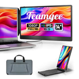 Teamgee 14" Laptop Screen Extender,  FHD 1080P IPS Laptop Monitor Extender, Built-in Stand/Speaker, Dual Screen Portable Monitor for 13”-17” Laptop PC Mac Phone PS4/5 Xbox Switch