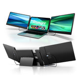 Teamgee 14" Portable Monitor, FHD IPS Laptop Screen Extender with 90° Foldable Stand/Dual Speakers, HDMI/USB-A/Type-C Plug and Play for 13”-17” Laptops Remote Work, Fits Wins, Mac, Chrome, Switch