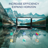 Teamgee 14" Portable Monitor, FHD IPS Laptop Screen Extender with 90° Foldable Stand/Dual Speakers, HDMI/USB-A/Type-C Plug and Play for 13”-17” Laptops Remote Work, Fits Wins, Mac, Chrome, Switch